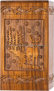 Urne funéraire en bois artisanale, très demandée, pour cendres d'adultes, urnes funéraires pour enterrement. - Product Image 3