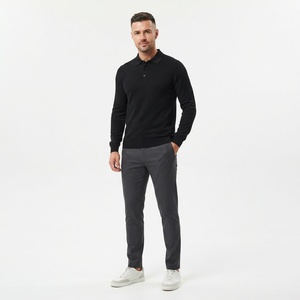 Polo blanc uni à manches longues pour homme – Personnalisable, décontracté, pour usage quotidien – Vente en gros fabricant - Product Image 1