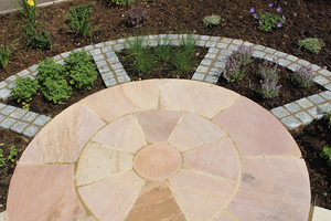 GROCON Modak Sandstone Modern Big Slab Exterior Circle Patio <b>Kit</b> Natural Indian Sandstone Garden Paving Set (1.8m 2.4m 3m) - Product Image 2