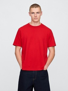 Men's Red Plain Cotton T-Shirt Short Sleeve O-Neck Regular Fit Casual Jersey Knitted Solid Color Blank Design OEM Private Label - Product Image 1