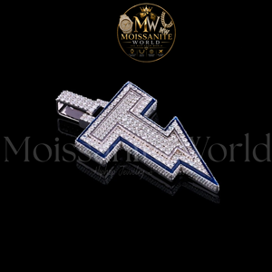 Colliers pendentifs éclair en moissanite couleur D VVS brillante pour hommes et femmes, vente en gros de bijoux pour hommes, testés au diamant - Product Image 2