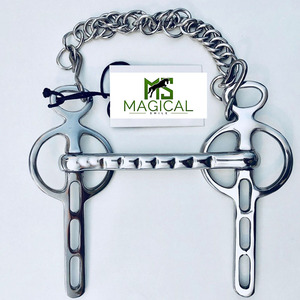 Mors de cheval sur mesure de haute qualité, modèle Liverpool Driving Bit à 3 fentes en acier inoxydable, en stock - Product Image 2