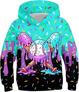 Sweat-shirt à capuche personnalisé pour enfants, motif dessin animé, athlétique, sublimation, pull-over - Product Image 4