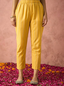 Traditional Indian Pakistani <b>Women</b> Cotton Straight <b>Suit</b> Set Yellow Embroidery Knee-Length Casual Wear Regular Fit Diwali <b>Wedding</b> - Product Image 6