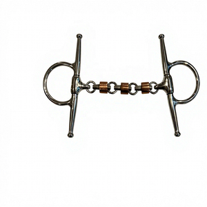 En gros, mors de cheval de haute qualité en acier inoxydable, type snaffle à anneaux lâches, avec rouleaux en cuivre cerise, options personnalisables, gravure laser - Product Image 6