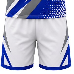 Ensemble de maillot et short de volley-ball sublimé bleu et blanc pour adultes, respirant, à manches longues, pour équipes sportives professionnelles - Product Image 6