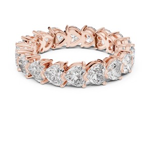 Bague d'éternité en diamant en forme de cœur, cercle complet, or blanc, diamants de laboratoire et naturels, alliance de mariage, bijoux de luxe tendance, cadeaux sur commande personnalisée - Product Image 3