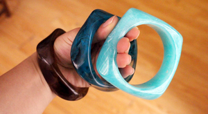 Brazaletes de Resina Vintage para Mujer, Diseño Irregular, Geométrico, Grueso, para Fiestas y Bodas - Product Image 4