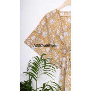 Robe longue kaftan vintage indienne 100% coton, taille unique, faite à la main, pur coton, été automne - Product Image 5