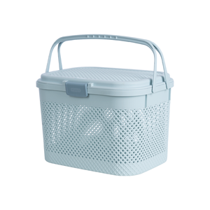 HOKORI Handmade Plastic Storage <b>Basket</b> <b>Lid</b> Eco-Friendly Modern Organizer Home Decoration Laundry Toy Storage - Product Image 1