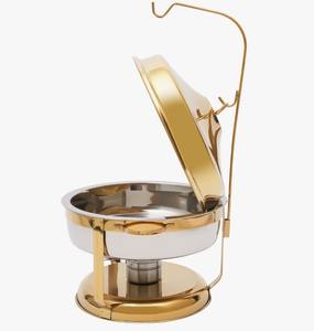 Plat à réchaud rond de luxe en acier inoxydable de 7 litres – Serveur de buffet avec construction durable au meilleur prix - Product Image 4