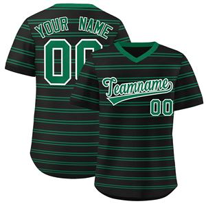 Maillot de Baseball à rayures adulte personnalisable direct d'usine vêtements de sport respirants avec numéro de nom de motif cousu pour l'entraînement - Product Image 1