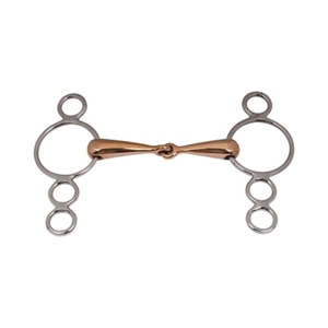 Bocado de caballo de acero inoxidable con anillo suelto, 12.5CM, boquilla dorada, embalaje personalizado - Product Image 2