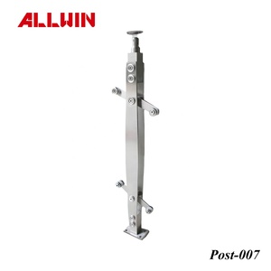 Poteau d'escalier rond en acier inoxydable pour garde-corps de panneau de verre ou câble métallique, usage hospitalier - Product Image 6