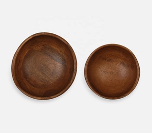 ชุดชามถั่วแบบหมุนขนาดเล็กทำด้วยมือทำจากไม้2ชิ้น - Product Image 3