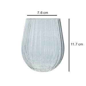 Verres à vin sans pied en plastique à design côtelé de couleur personnalisée pour la maison, les fêtes et les restaurants - Product Image 5