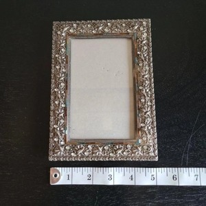 Rectangular Vertical Metal Photo <b>Frame</b> <b>with</b> Ornate Scroll Design Tabletop Display - Product Image 3