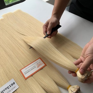 Cinta de cabello Remy alineada con cutícula sin procesar cruda vietnamita en extensión de doble dibujado Natural rusa - Product Image 5