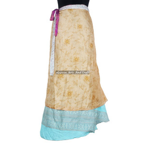 Jupes longues en soie de Rajasthan élégantes, réversibles à 2 couches, pour un portage magique de sari - Product Image 1