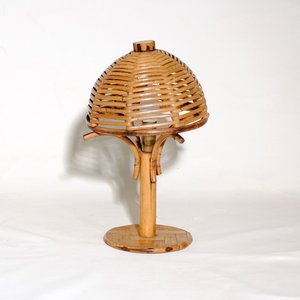 Lampe de bureau en rotin tressé à la main, petite lampe pour tables de restaurant, décoration élégante, pièce maîtresse. - Product Image 2