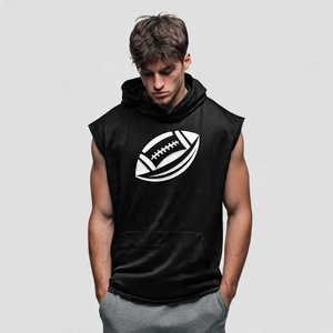 Hauts à capuche sans manches de football pour hommes, coupe épaule, haute qualité, 100% polyester, pour l'entraînement - Product Image 3