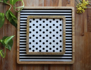 <b>Set</b> Of 2 Printed Wooden Platter For Guest <b>Serving</b> And Family Dining Use Stylish Designer Tableware Handcrafted From India - Product Image 4