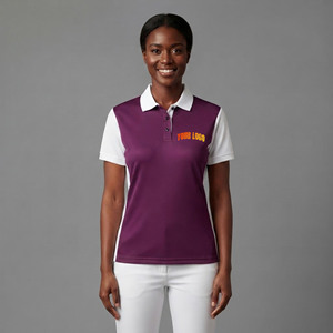 Chemises polo décontractées pour femmes, de haute qualité, respirantes, à séchage rapide, en tricot, 2 couleurs, logo imprimé en relief personnalisé, streetwear, polo pour femmes - Product Image 1
