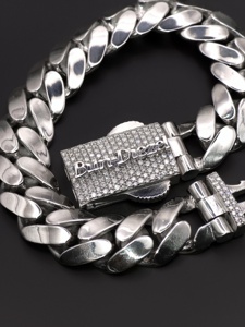 15mm <b>Plain</b> Cuban Link Bracelet 925 Sterling Silver Lab Grown Diamond Custom Iced Out <b>Box</b> Lock Moissanite Hip Hop Jewelry - Product Image 3