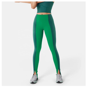 Leggings Deportivos de Spandex al Por Mayor para Gimnasio, Leggings de Cintura Alta con Paneles Cortados, Color Sólido, Ajuste Ceñido, Resistentes al Agua para Mujer - Product Image 5