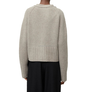 Long Sleeve Knitted Women's Winter <b>Cardigan</b> <b>Sweater</b> Wool/Acrylic Material Coarse Wool Covered Button Closure Patch Design - Product Image 2