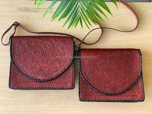 กระเป๋าสะพายข้างหนังควายทำด้วยมือสำหรับผู้หญิงแนววินเทจแบบลำลองมีซิปปิดปิดแบบซิปกระเป๋าสะพายข้างทำจากผ้าใบ - Product Image 4