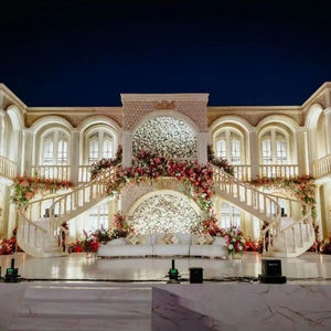 Arche de mariage vintage dorée en fer, écologique et portable, 3 mètres de haut, pour scène Mandap intérieure et décoration de fête - Product Image 1