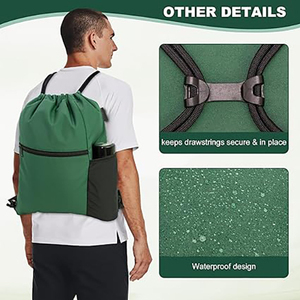 SHAGHAF SPORTS WEAR Custom Blue Microfiber <b>Drawstring</b> Backpack Men Women | <b>Waterproof</b> Gym <b>Bag</b> | Lightweight Travel 50-70L - Product Image 3