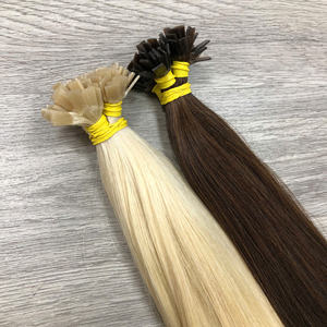 Vente en gros extensions de cheveux à pointe plate en kératine pré-collée trame de cheveux humains à double tirage style droit - Product Image 1