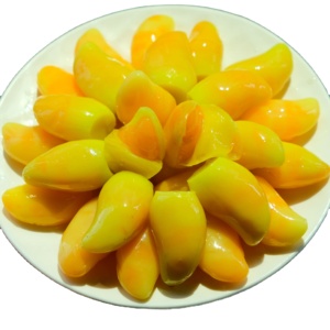 3D Peeled Green mango Gummy <b>Candy</b> With Melted Filling Extracted From Natural Fresh Fruit Juice for All Ages, Made in Vietnam - Product Image 1