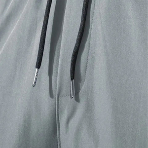 Pantalon cargo décontracté à taille mi-haute avec cordon de serrage, multi-poches, coupe droite ample, léger et respirant - Product Image 3