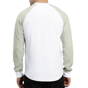 T-shirts Homme Manches Longues Raglan Oversize en Coton Premium Streetwear Col Rond Décontracté avec Manches Contrastantes – Vente en Gros - Product Image 4