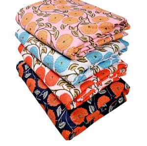 Tissus en coton non tissés à motifs floraux, poids moyen, écologiques, séchage rapide, pour quilting, couture, artisanat, textile de maison, pour filles, style Rajasthani - Product Image 1