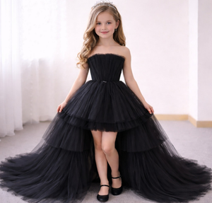 Vestido de Princesa con Red para Niñas, Vestido Negro y Rosa para Niñas de 9 a 11 Años, Vestidos de Fiesta para Niñas, Vestidos de Cumpleaños para Niñas, Fabricante al por Mayor - Product Image 1