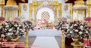 Decoración Glamorosa para Escenario de Boda Musulmana Walima, Decoración para Recepción de Boda India, Decoración Maravillosa para Escenario de Boda India, Reino Unido - Product Image 3
