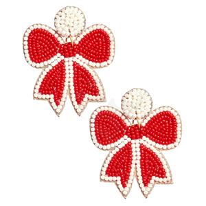 Pendientes de cuentas Emma Bow hechos a mano, joyería elegante y elegante para bodas, fiestas y estilo cotidiano en diseño atemporal para niñas - Product Image 3