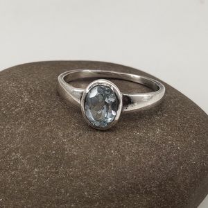 Sky Blue Topaz <b>Ring</b> Oval <b>925</b> Sterling <b>Silver</b> December Birthstone Jewelry Elegant Gift For Women Handmade Design - Product Image 6
