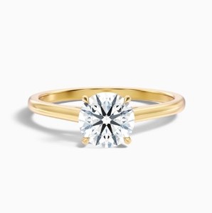 Round Cut Moissanite <b>Ring</b> 925 Sterling <b>Silver</b> White Gold Plated Engagement <b>Ring</b> Dainty Minimalist Classic <b>Solitaire</b> Wedding <b>Ring</b> - Product Image 5