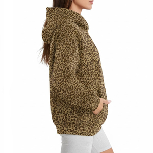 Sudaderas con capucha sublimadas de alta calidad para damas, el mejor fabricante y proveedor de ropa urbana, sudadera con capucha con estampado de leopardo para mujer - Product Image 5