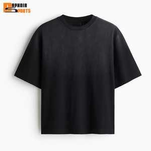T-shirt tricoté pour homme de haute qualité, coupe classique, 100 % coton, col épais, épaules tombantes, coupe courte, service OEM - Product Image 1