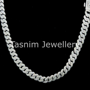 Cadena de eslabones cubanos de 10 mm y 20 pulgadas de ancho, estilo hip hop, unisex, de plata S925 chapada en oro rosa, para moissanita de corte brillante certificado - Product Image 5