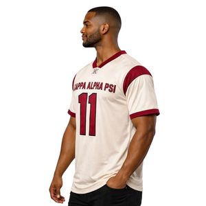 Maillot de football Kappa Alpha Psi Kream en tissu performant, coupe athlétique, avec écusson brodé à lettres grecques, vêtement de fraternité - Product Image 3