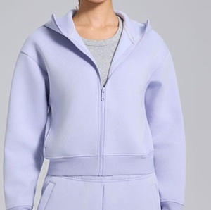 Custom Logo Embroidery Print Slim Fit Breathable Anti-Wrinkle Zipper Winter Hooded Jacket Sweatshirt Pullover <b>Pink</b> Color <b>Hoodie</b> - Product Image 6