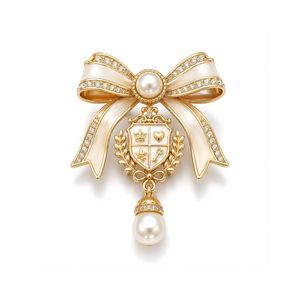 Badge Métallique Classique Couronne et Bouclier avec Cristaux Scintillants pour Cérémonie de Remise des Diplômes Féminine, Décoration de Blazer, Broche de Sororité - Product Image 3