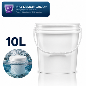 10L Plastic <b>Bucket</b> <b>with</b> Flat <b>Lid</b> for Waterproof Coating Use, Leakproof Storage Solution - Product Image 1